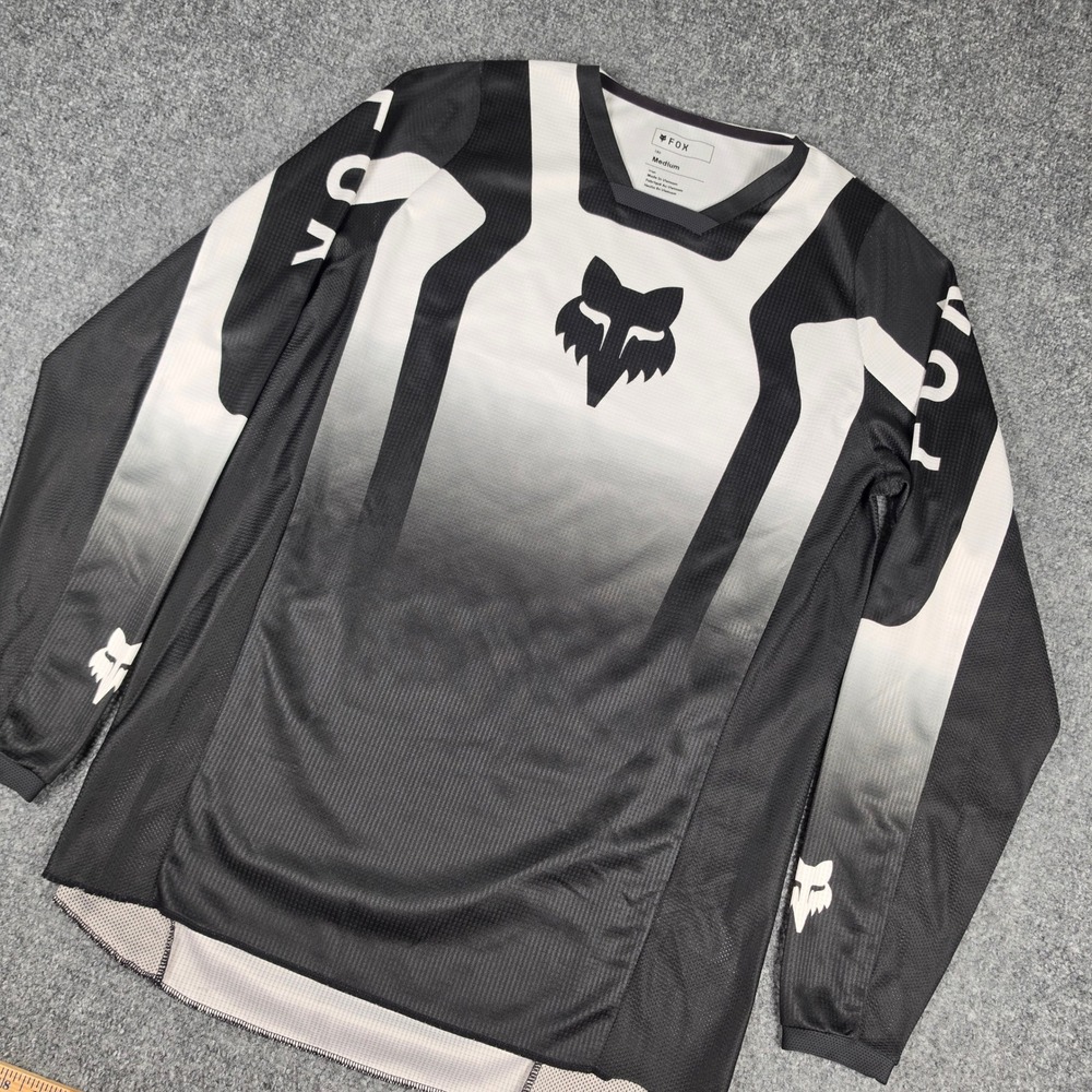 Fox Racing 180 Lean Jersey Mens M Black White Fade Motocross MX MTB 33008